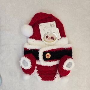 So Dorable Infant 0–6M Hand Crocheted Christmas Santa Set